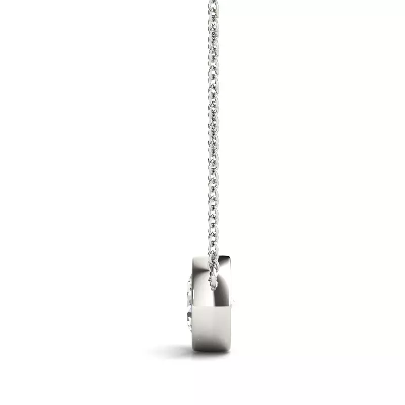 14K White Gold Classic Solitaire Bezel Lab Diamond Pendant (1/2 ct. tw.)